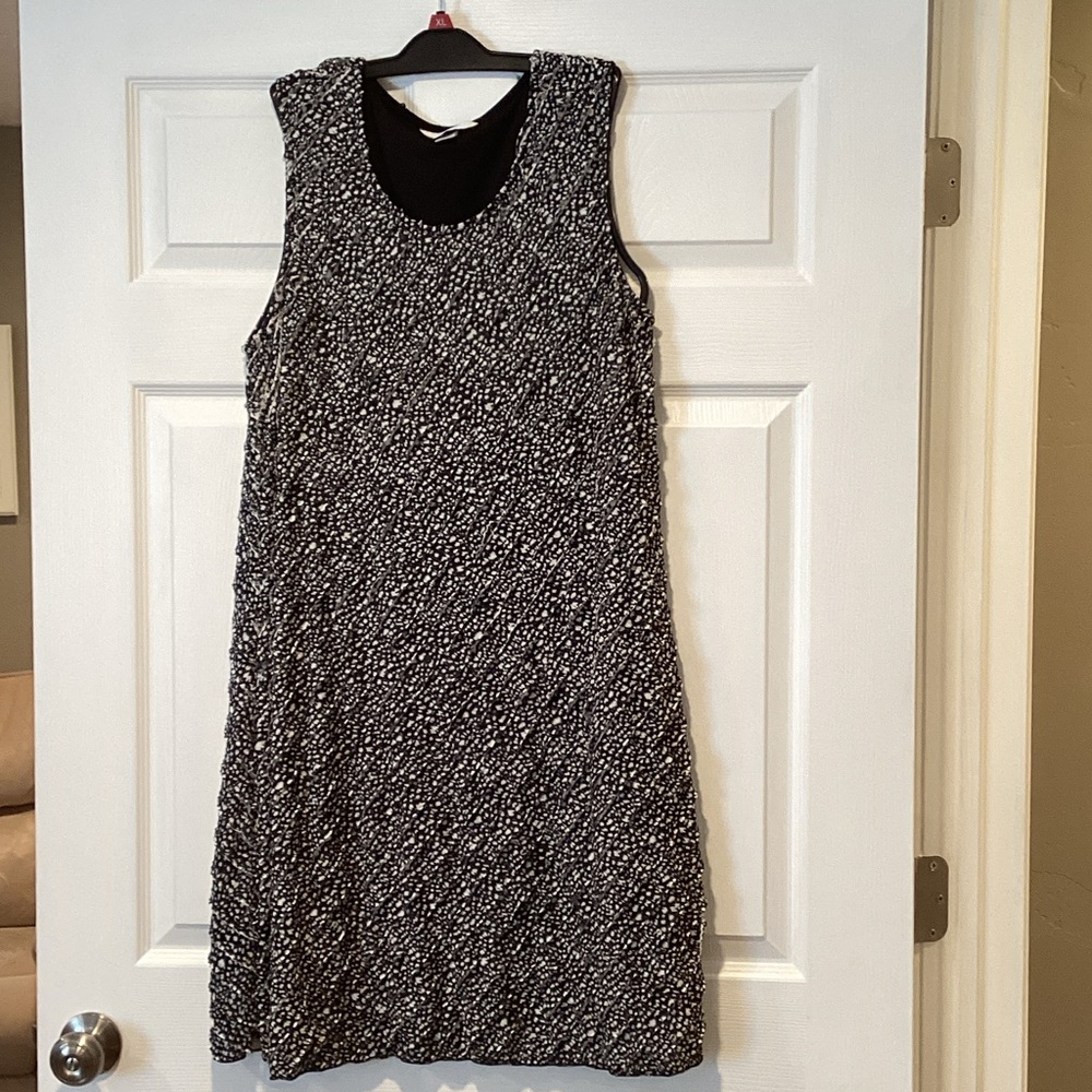 CJ Banks Monochrome Sleeveless Midi Dress